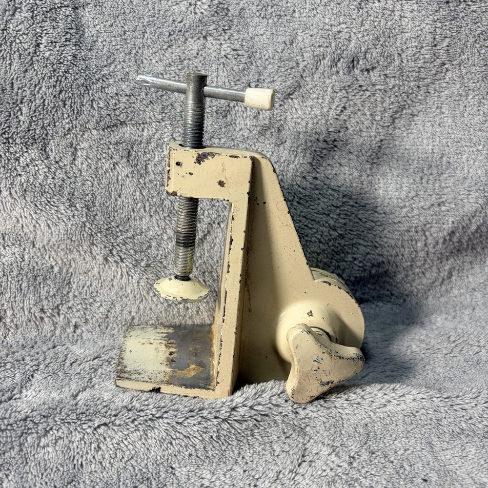 Vintage lamp table clamp in tan 1/2 Diameter Hole For The Lamp Stem